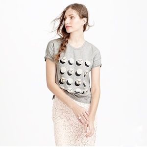 J.CREW Shadow Dot Embellished Jewel tee